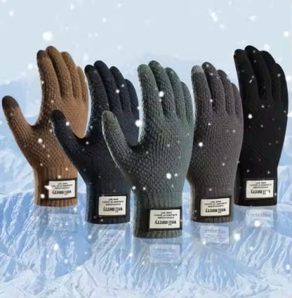 Mens Knitted Touchscreen Gloves Warm Wool Cashmere Mittens 2