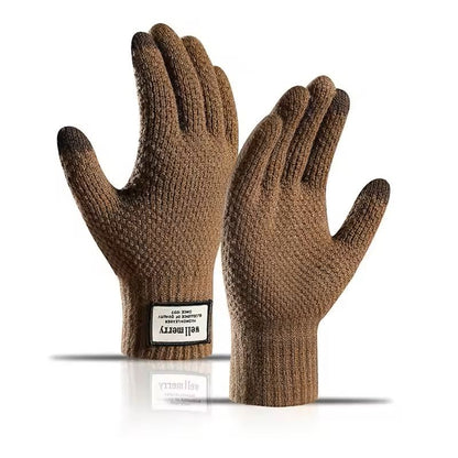 Mens Knitted Touchscreen Gloves Warm Wool Cashmere Mittens 6