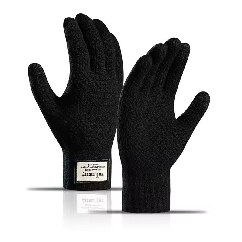 Mens Knitted Touchscreen Gloves Warm Wool Cashmere Mittens 7