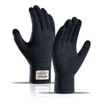 Mens Knitted Touchscreen Gloves Warm Wool Cashmere Mittens 8