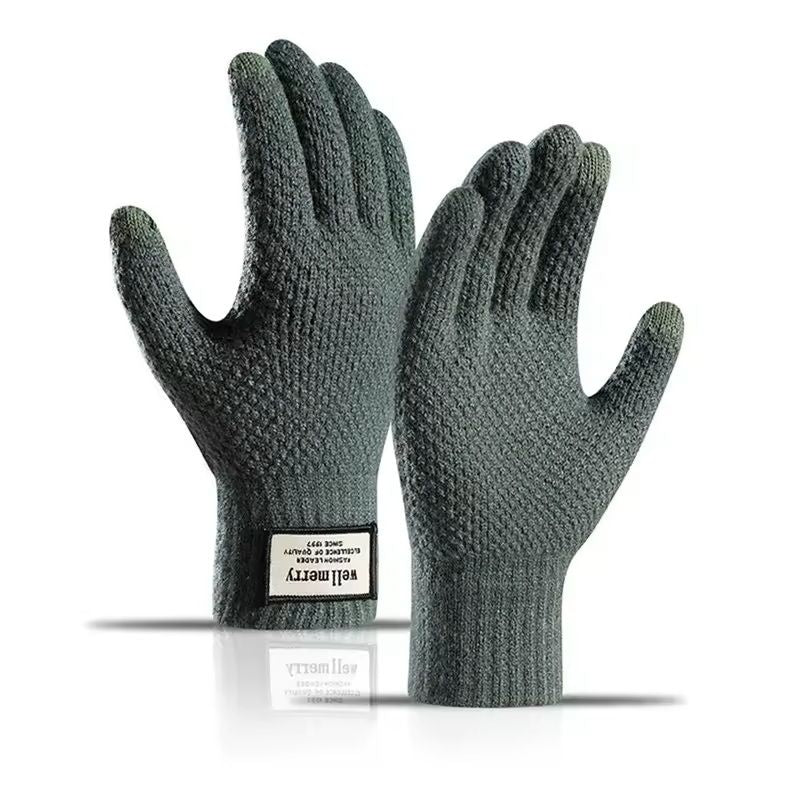 Mens Knitted Touchscreen Gloves Warm Wool Cashmere Mittens 10