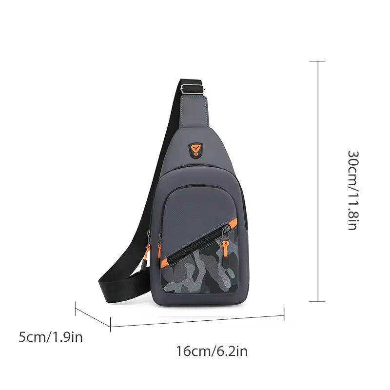 Mens Nylon Chest Bag Trendy Crossbody Shoulder Bag 1