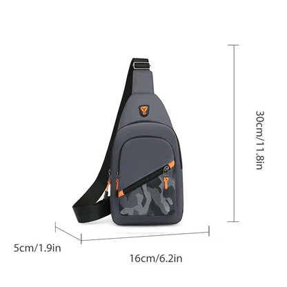 Mens Nylon Chest Bag Trendy Crossbody Shoulder Bag 1
