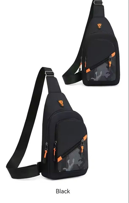 Mens Nylon Chest Bag Trendy Crossbody Shoulder Bag 7