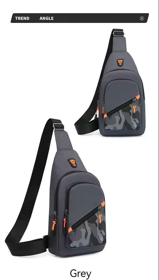 Mens Nylon Chest Bag Trendy Crossbody Shoulder Bag 8