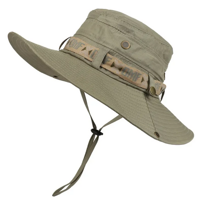 Summer Men Bucket Hat Outdoor UV Protection Wide Brim Panama Safari Hiking Fishing Mesh Hat Beach Sunscreen Cap for Hunt