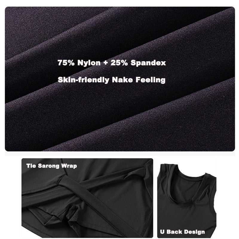 Boat Neck Tennis Dress Golf Dress for Women with Built-in Shorts, Sleeveless Backless Active Workout Romper Dress