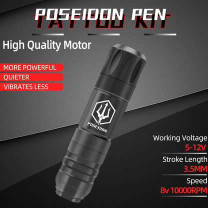 Tattoo Kit POSEIDON High Power Tattoo Pen Kit For Permanent Makeup Tattoo Machine Kit High Quality  1