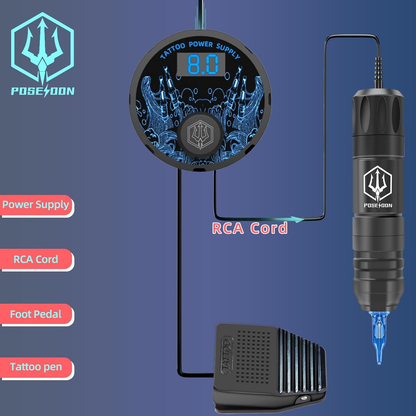 Tattoo Kit POSEIDON High Power Tattoo Pen Kit For Permanent Makeup Tattoo Machine Kit High Quality  3