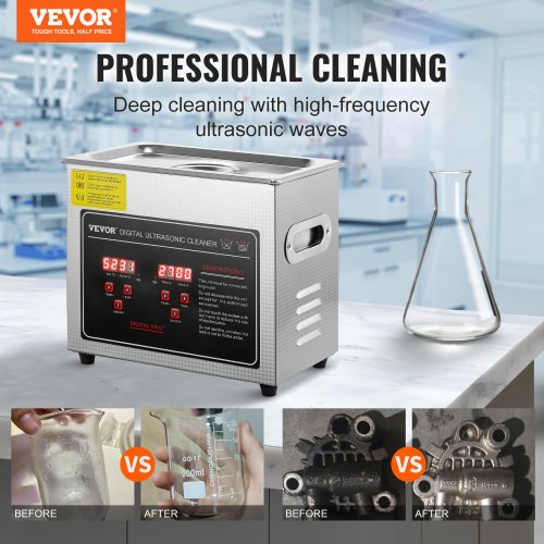 3L Stainless Steel Heated Ultrasonic Cleaner Digital Jewelry  Eyeglass Cleaner With Timer For Watch 2