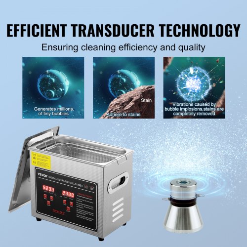 3L Stainless Steel Heated Ultrasonic Cleaner Digital Jewelry  Eyeglass Cleaner With Timer For Watch 3