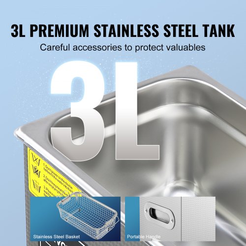 3L Stainless Steel Heated Ultrasonic Cleaner Digital Jewelry  Eyeglass Cleaner With Timer For Watch 4