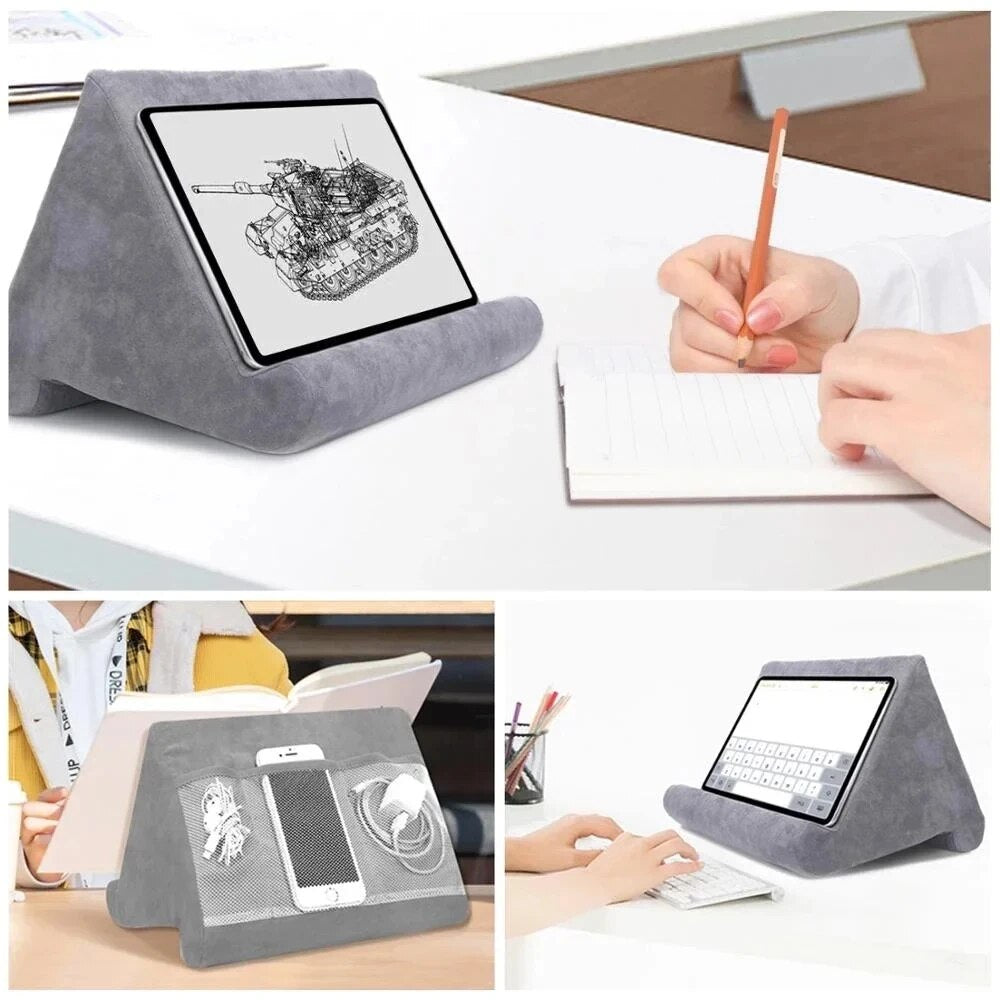 Tablet Stand Multifunction Sponge Pillow for iPad, Samsung, Huawei Tab, Bed Mount Book Holder for Reading & Watching