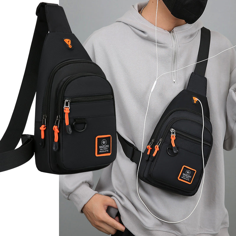 Men Leisure Outdoor Hiking Bike Shoulder Bag, Waterproof Travel Chest Backpack, Sports Crossbody Bag for Cycling, Camp
