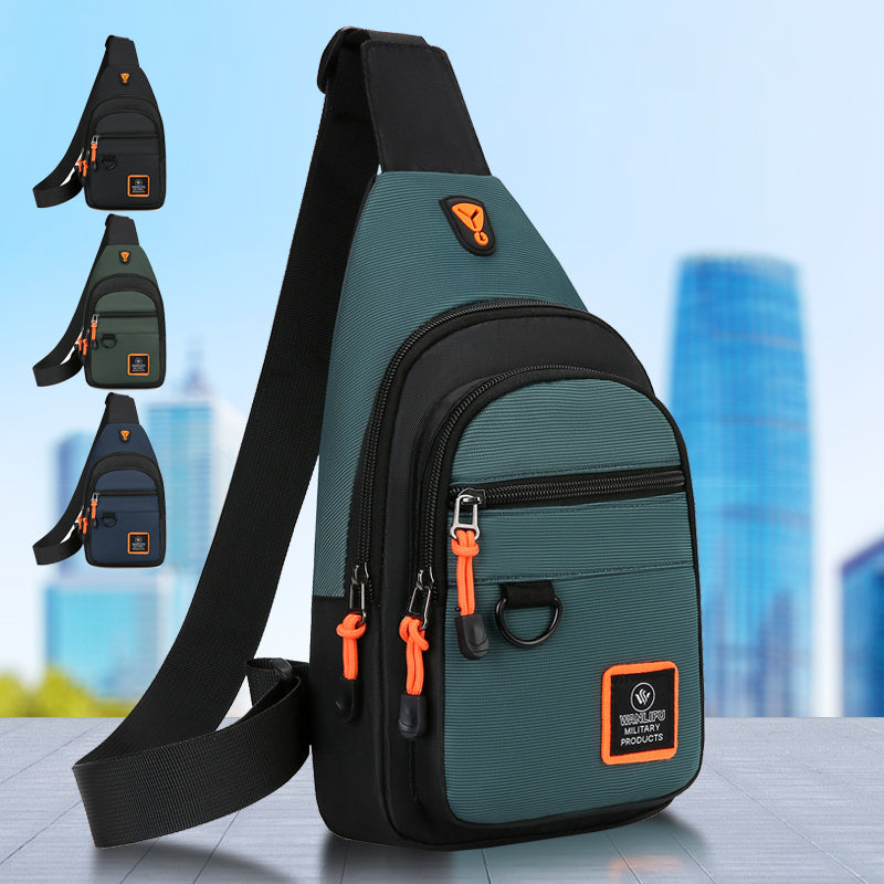 Men Leisure Outdoor Hiking Bike Shoulder Bag, Waterproof Travel Chest Backpack, Sports Crossbody Bag for Cycling, Camp