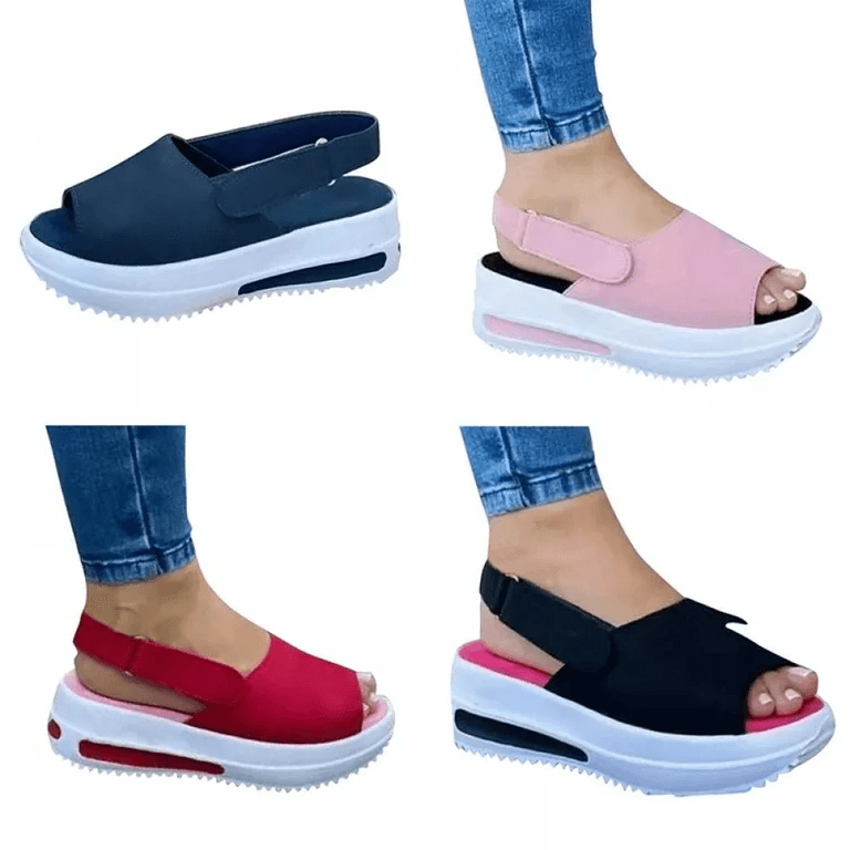 Women's Summer Peep Toe Sandals Lightweight Breathable Non Slip Comfort Footwear