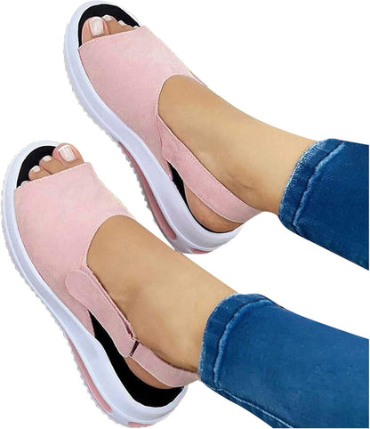 Womens Summer Peep Toe Sandals Lightweight Breathable Non Slip Comfort Footwear 5
