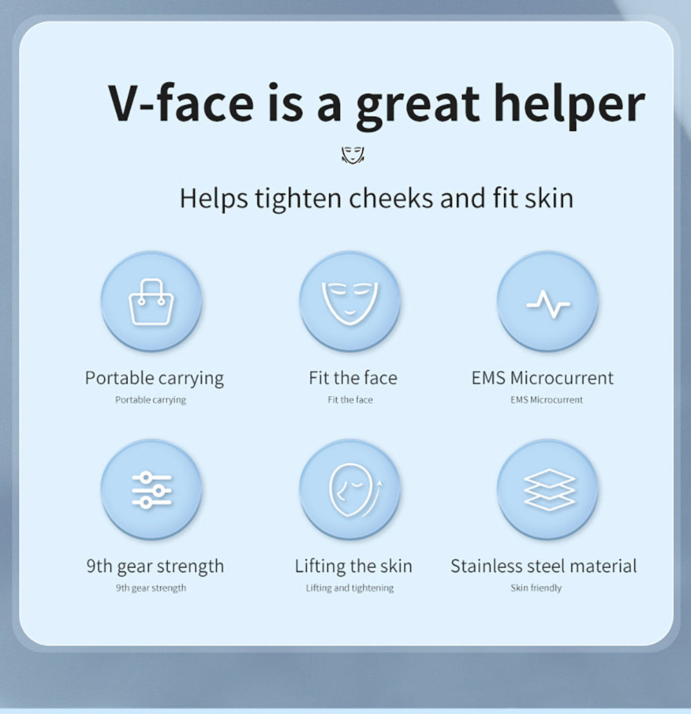 EMS Face Lifting Massager Anti Wrinkle Firming Device, Microcurrent V-Face Lift Double Chin Remover for Skin Care & Face