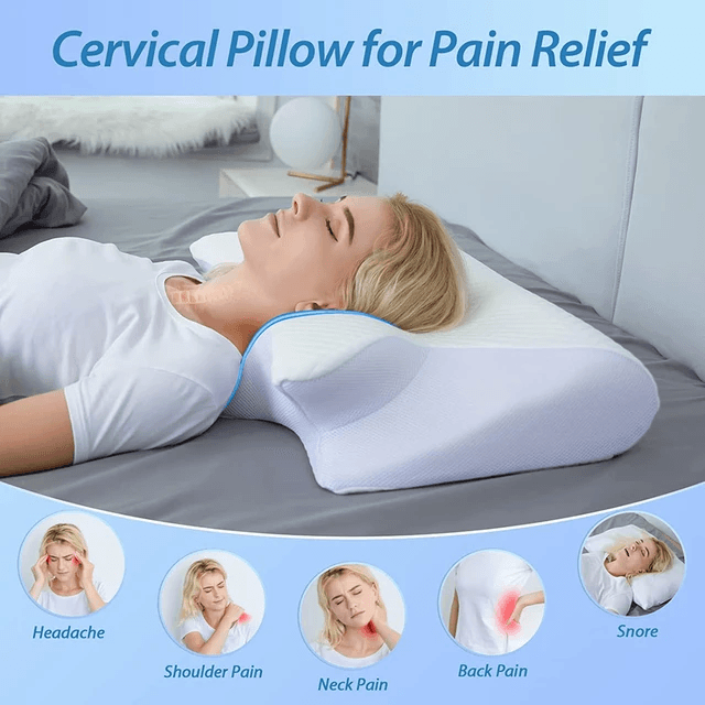 Orthopedic Memory Foam Cervical Pillow – Ergonomic Neck Support for Pain Relief