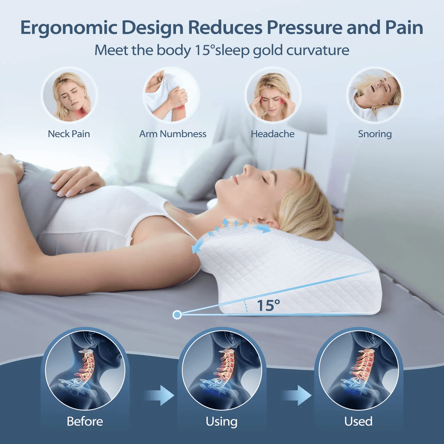Orthopedic Memory Foam Cervical Pillow  Ergonomic Neck Support For Pain Relief 1