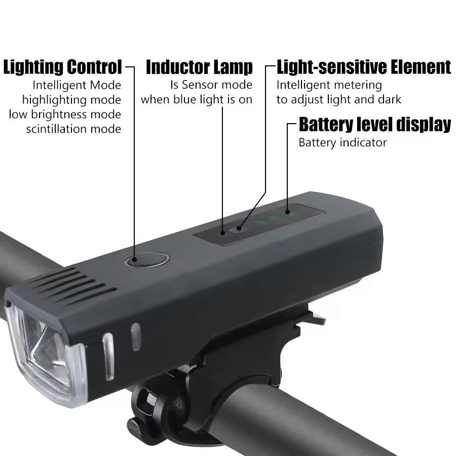 USB Rechargeable LED Bicycle Front And Rear Light Set 5