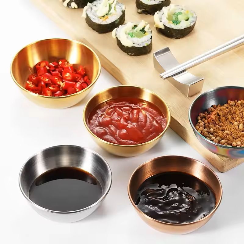 Stainless Steel Golden Sauce Dish Set Of 2 2
