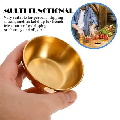 Stainless Steel Golden Sauce Dish Set Of 2 3