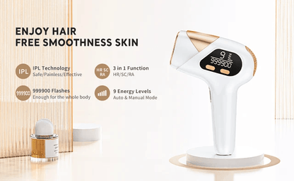 IPL Hair Removal Device – 999,900 Flashes, 9 Intensity Levels for Face, Bikini & Body