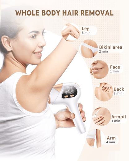 IPL Laser Hair Removal Device  999900 Flashes 9 Energy Levels For Face Underarms Bikini  Body 3