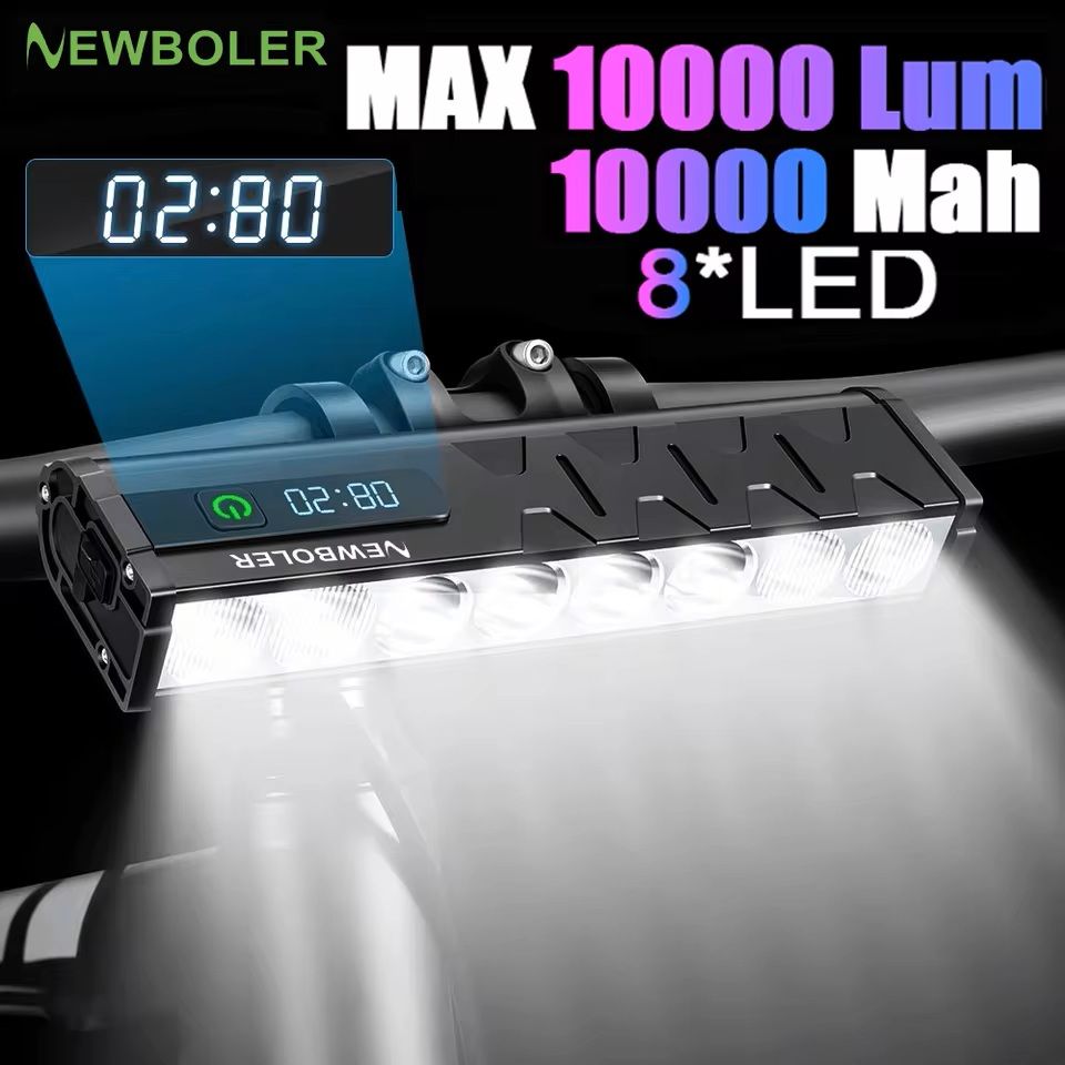 Bicycle Headlight 10000 Lumen Waterproof USB Rechargeable