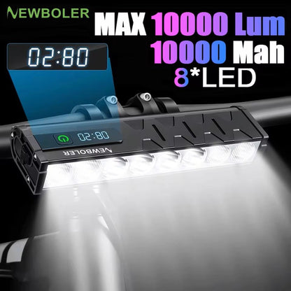 Bicycle Headlight 10000 Lumen Waterproof USB Rechargeable