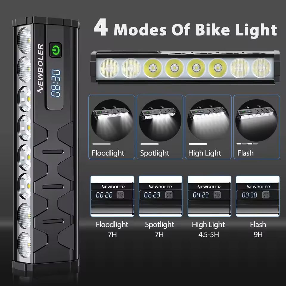 Bicycle Headlight 10000 Lumen Waterproof USB Rechargeable 4