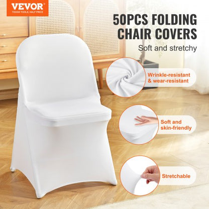 Universal Stretch Chair Covers 50PCS Elastic Spandex Slipcovers For Dining Wedding  Event Chairs 2