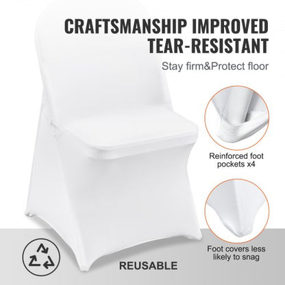 Universal Stretch Chair Covers 50PCS Elastic Spandex Slipcovers For Dining Wedding  Event Chairs 5