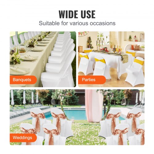Universal Stretch Chair Covers 50PCS Elastic Spandex Slipcovers For Dining Wedding  Event Chairs 6