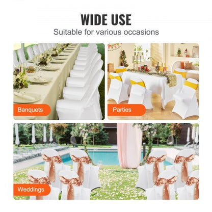 Universal Stretch Chair Covers 50PCS Elastic Spandex Slipcovers For Dining Wedding  Event Chairs 6