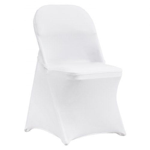 White Stretch Spandex Chair Covers 100Pack Universal Elastic Chair Slipcovers For Weddings Dining   1