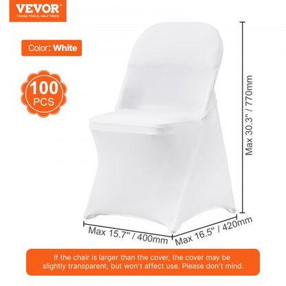 White Stretch Spandex Chair Covers 100Pack Universal Elastic Chair Slipcovers For Weddings Dining   7