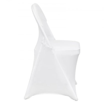 White Stretch Spandex Chair Covers 100Pack Universal Elastic Chair Slipcovers For Weddings Dining   10