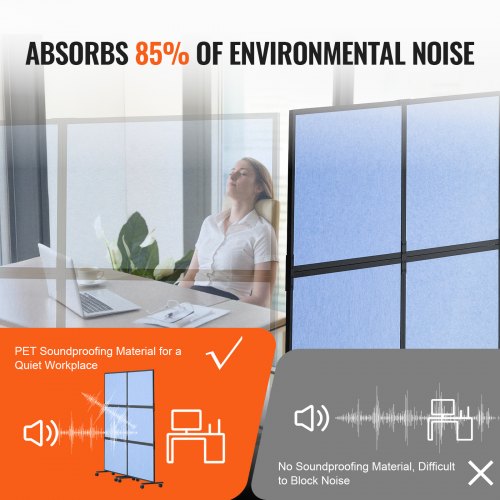 3Pack Light Gray Office Divider Wall NoiseReducing Partition Panels 72 X 66 Made Of Polyester 3