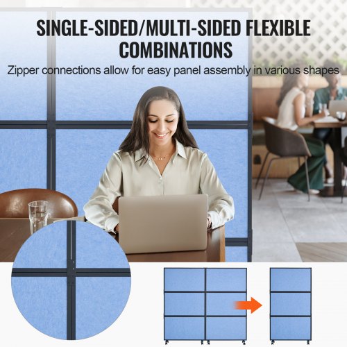 3Pack Light Gray Office Divider Wall NoiseReducing Partition Panels 72 X 66 Made Of Polyester 5