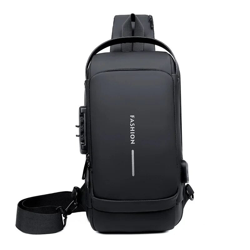 Classic PU Leather Men Crossbody Chest Bag, Anti-Theft Multifunctional Shoulder Bag for Travel, Work & Casual Outfits