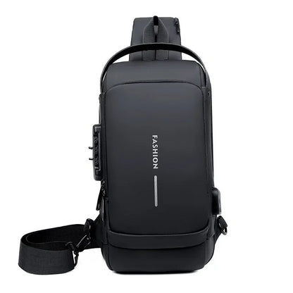 Classic PU Leather Men Crossbody Chest Bag, Anti-Theft Multifunctional Shoulder Bag for Travel, Work & Casual Outfits