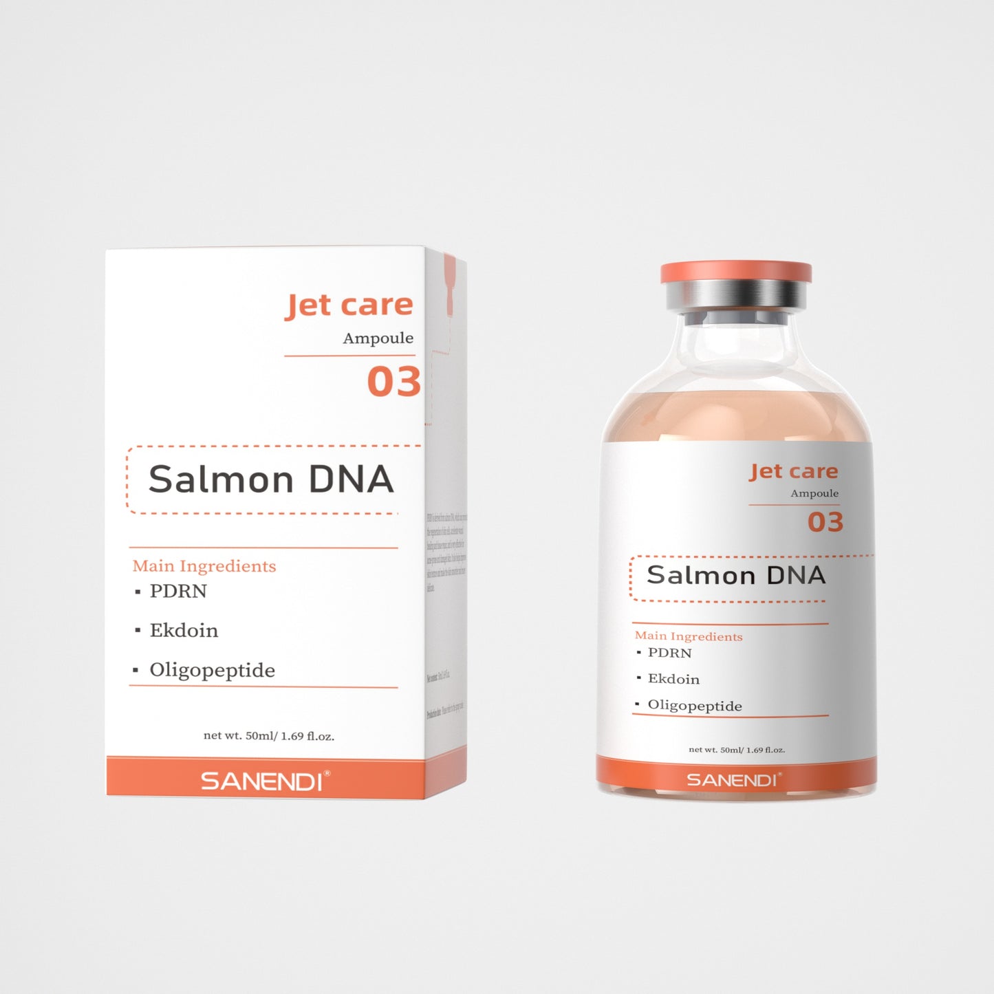 Salmon Water Oxygen Stem Cell Serum Ampoule Spray, Anti-Aging Peeling Moisturizing Jet Care Skincare Treatment