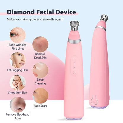 Portable Diamond Peeling Machine, Microdermabrasion Facial Cleaning Device & Vacuum Blackhead Remover