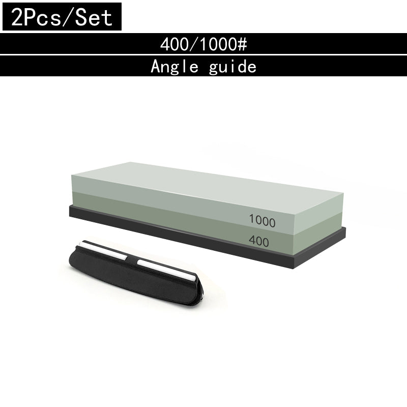 Professional Sharpening Stones Knife Sharpener Kit, Double-Side Whetstone Grinder Stone with Bamboo Base & Angle Guide