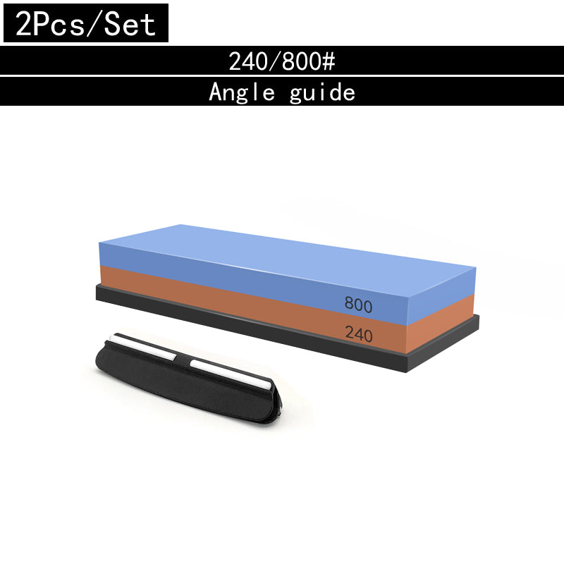 Professional Sharpening Stones Knife Sharpener Kit, Double-Side Whetstone Grinder Stone with Bamboo Base & Angle Guide