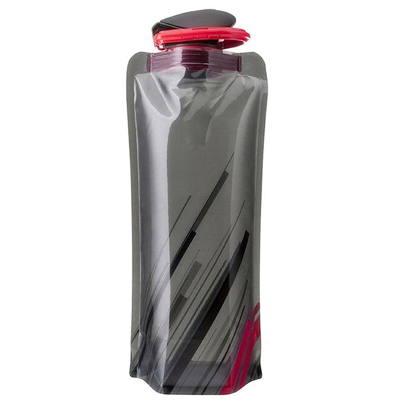 Foldable Water Bottles, Flexible Reusable Travel Water Bottle, Soft Plastic Water Pouch Bag with Carabiner Clip