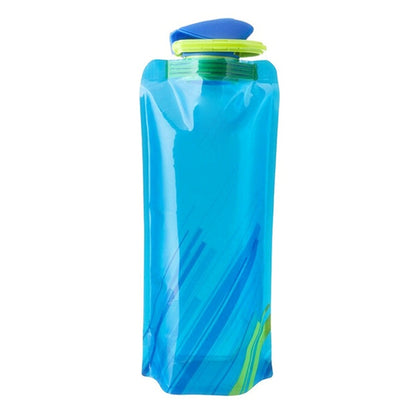 Foldable Water Bottles, Flexible Reusable Travel Water Bottle, Soft Plastic Water Pouch Bag with Carabiner Clip