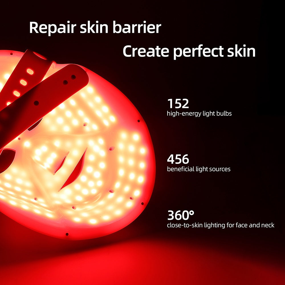 Wireless LED Facial Mask with 7-Color Photon Therapy, Skin Rejuvenation & Anti-Aging Beauty Machine